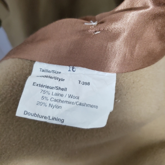 VINTAGE FENNLLI Brown Wool & Cashmere Belted Long Coat - Picture 10 of 16